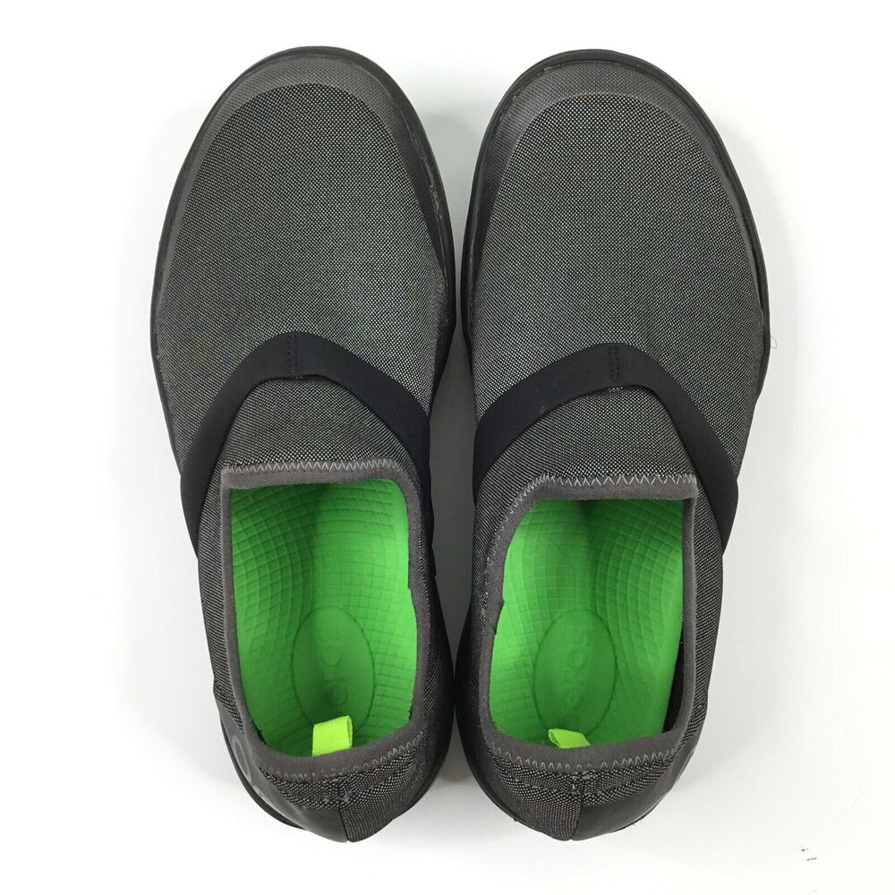 Oofos Oomg Low Shoe Womens 8.5 Recovery Slip-On Comfort Gray on Black - Picture 10 of 14